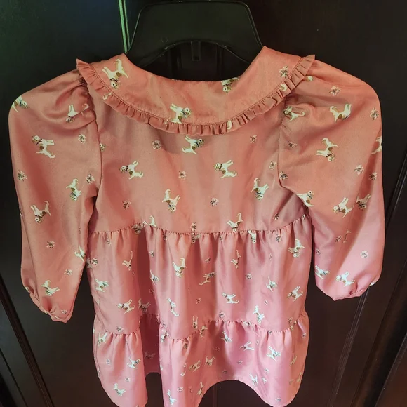 Janie and Jack Coral Blouse with Bird Pattern - Picture 2 of 6